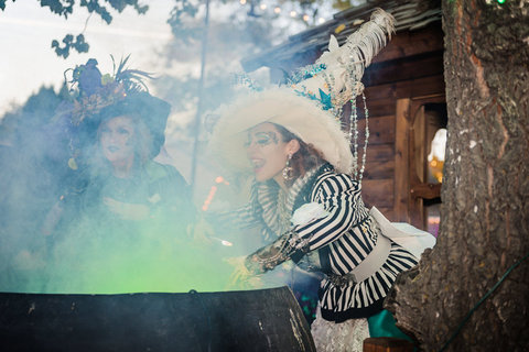 Witches Night Out - Photo Courtesy of @morganleighphotography - gardner village witches stirring a brew 